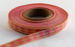 Pink Jester Ribbon, 5/8 inch, 5 yard increments or 27 yard roll