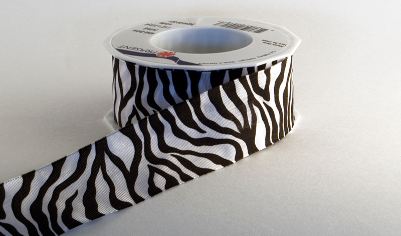 Wired Zebra Striped Ribbon