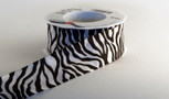 Wired Zebra Striped Ribbon, 1-1/2 inch width,  20 yard roll