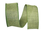Wired Moss Linen Ribbon, 50 yards, 2 widths