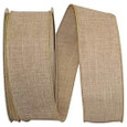 Wired Tan or Natural Linen Ribbon | 2 widths | 50 yards