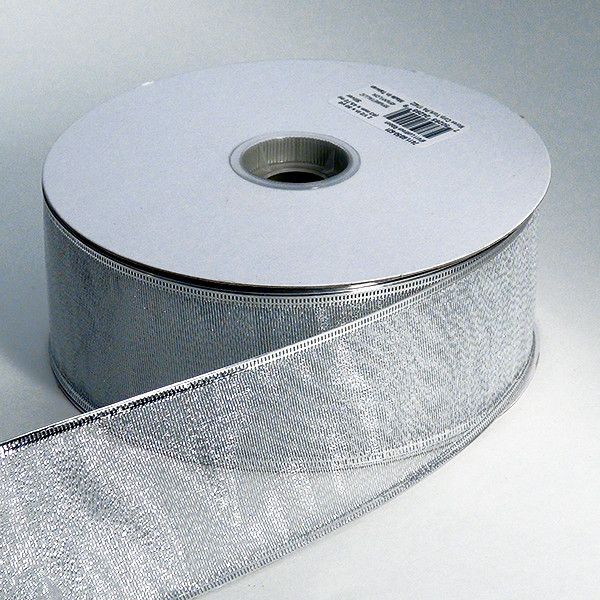 Wired Lustrous Silver Ribbon | 2 1/2 inch width | 50 yards - Over the ...