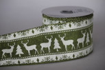 Wired Reindeer Run Ribbon |2 1/2 Inches Wide | 10 yards
