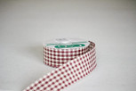  Wired County Burgandy Gingham Ribbon | 1.5 Inches Wide | 10 or 25 Yards | 100% Polyester] 