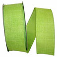 Wired Lime Linen Ribbon |  2  widths | 50 Yards