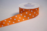 Orange Grosgrain Dots | 20 yards | 1 1/2 inch width
