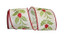 Wired Holly Wine Embroidered Ribbon
