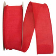 Wired Red Linen Ribbon|50 Yards| 2 Widths| 92573W|