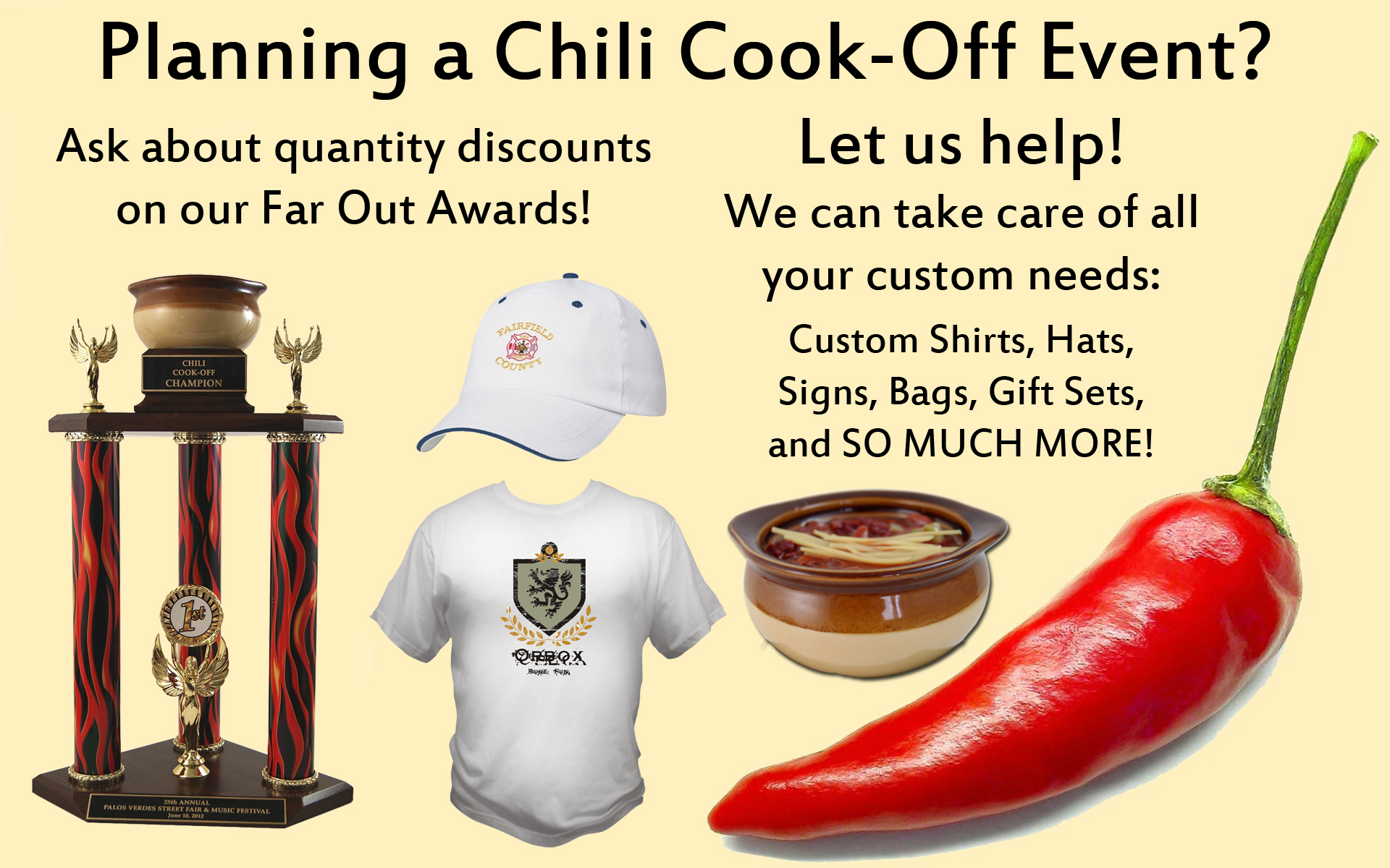 Chili Trophies and Chili Cook Off Awards - Far Out Awards