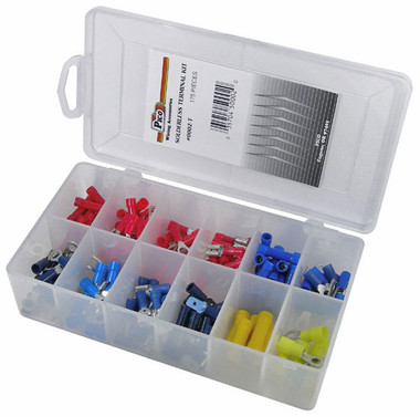 175 Piece Assorted Solderless Electrical Terminal Kit