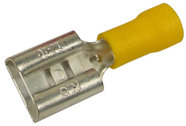 3/8 Wide Female Spade VW Connector 12 - 10 AWG Yellow 25  Pack