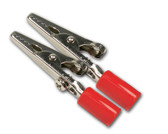 3 Insulated alligator clips - Red