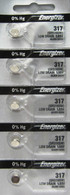 Energizer 317 Battery Silver Oxide 1.55V Button Cell - 5 Batteries