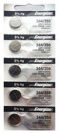 Energizer 344/350 Button Cell Silver Oxide Watch Battery Pack of 5 Batteries