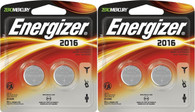Energizer 2016 3V Lithium Button Cell Battery Original Retail Pack, 2x2 Packs Total of 4 Batteries