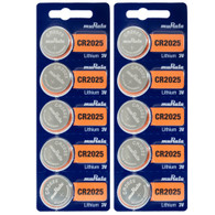 Murata CR2025 Lithium Battery (10 Pack) - Replaces Sony