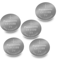 5 Pack -- Panasonic Cr2025 3v Lithium Coin Cell Battery Dl2025 Ecr2025