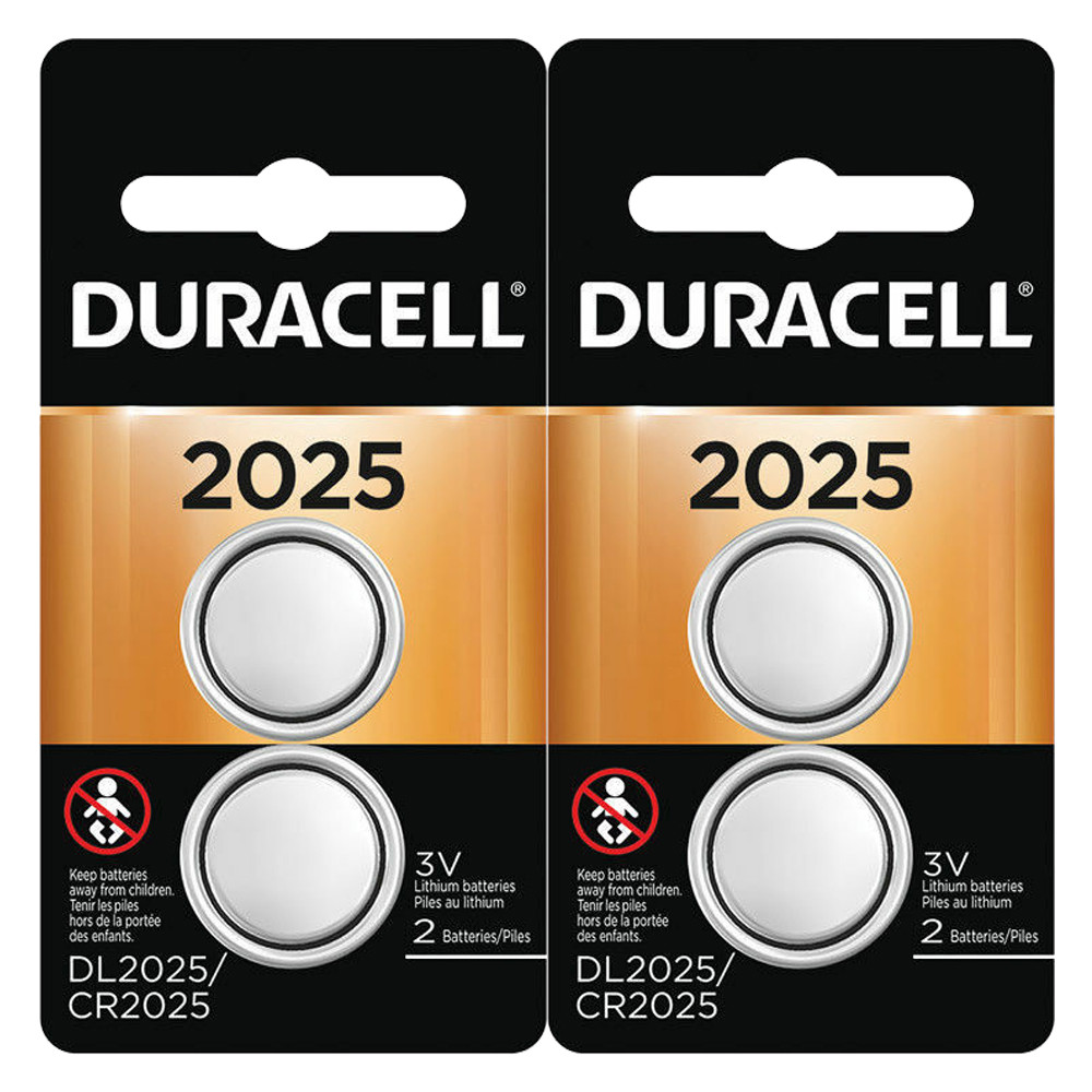 2x 2er Blister 4x Duracell CR2025 Lithium Knopfzelle 3V 2025 