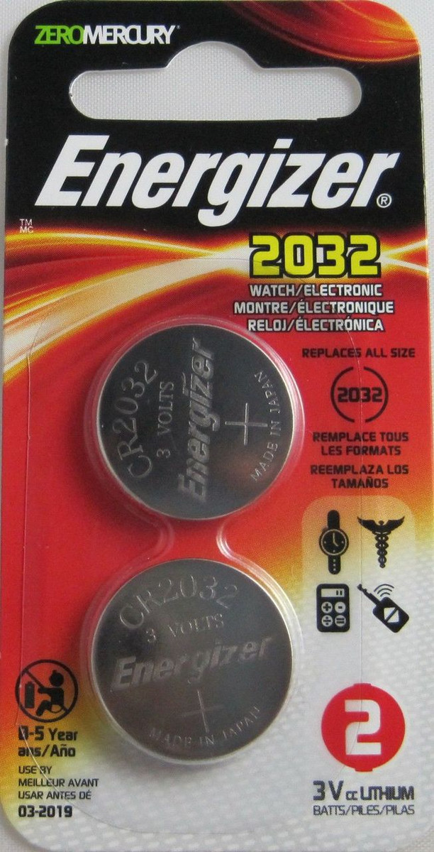 Energizer 2032BP-2N Coin Lithium 2032 Battery, Black