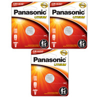 3pcs Panasonic CR1632 CR 1632 3v Coin Lithium Battery, REMOTE KEYLESS ENTRY TRANSMITTER FOB Battery