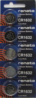 Renata CR1632 Lithium Battery 5-pack