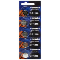 CR1216 Lithium Coin Cells - Strip of 5 Batteries