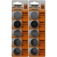 3V Lithium Button Cell Batteries CR2450 (Pack of 10)