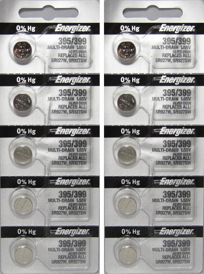 10 395 / 399 Energizer Watch Batteries SR927SW SR927W