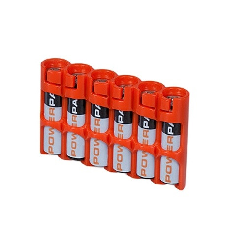 Storacell Slimline AAA-Akku-Caddy – Praktischer Batteriehalter Für Unterwegs, 6-fach, Orange