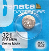 Renata Silver Oxide Watch Battery For Renata 321 Button Cell