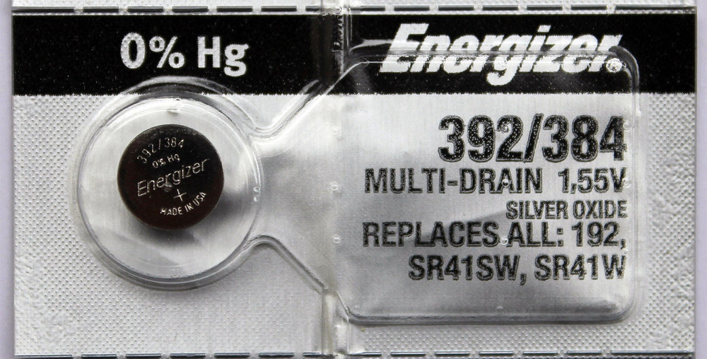 Energizer 392 384 Silver 192 SR41SW SR41W 1pc (Each)