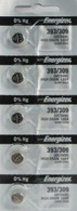 Energizer SR754W 393 Silver Oxide Watch Battery 5 Pack