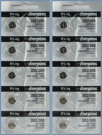 Energizer 393 Silver Oxide 10 Batteries (SR754W)