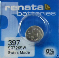 Renata Silver Oxide Watch Battery For Renata 397 Button Cell