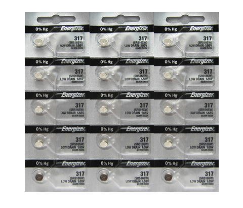 15 Energizer 317 Button Cell Silver Oxide SR516SW Watch Battery Pack of 5 - TheBatterySupplier.Com