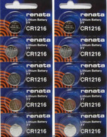 Renata CR1216 Coin Cell Battery 10 pk