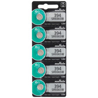 Murata Silver Oxide 1.55V Batteries Size SR936sW (394) (Pack of 5), Replaces Sony