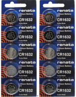 1632 Renata CR1632 Lithium Button Cell 10 Batteries