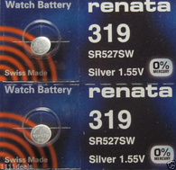 Fresh New 2 Pcs Renata 319 SR527SW SR526 318 615 D319 V319 GP319 Batteries