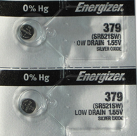 Energizer 379 (SR521SW) Silver Oxide Battery 1.55 Volt 2 Pcs