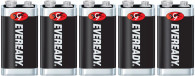 5 Eveready Super Heavy Duty 9V 9 Volt Carbon Zinc Batteries