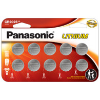 Panasonic CR2025 Lithium Battery 3V, 10 Pack Coin Cell Batteries, ECR2025 Compatible Button Cell Battery for Electronics