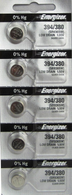 394-380 Energizer Button Cell Silver Oxide Battery 5 Pk