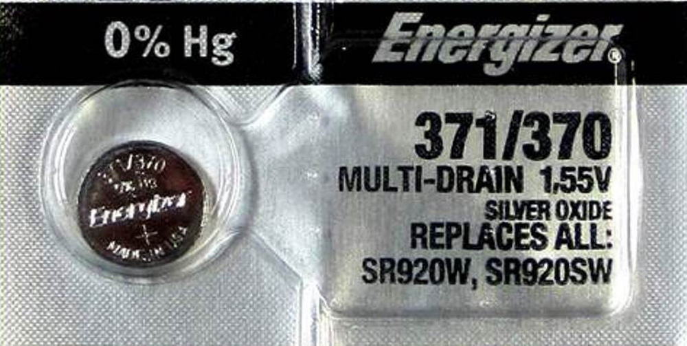 2x Energizer 371/370 Uhren-Batterie Knopfzelle SR920SW SR920W AG6 Silver 1,55V