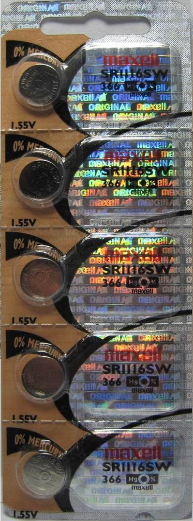 Maxell 366 / SR1116SW Silberoxid-Uhrenbatterie - Lange Lebensdauer, 1 Stück