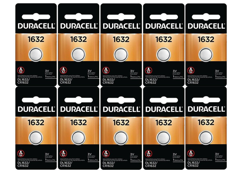 10 duracell dl1632 batteries, replaces: CR1632 BR1632 ECR1632