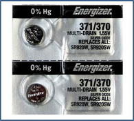 Energizer 371 Button Cell Watch Batteries 2 Pcs