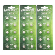 LOOPACELL AG3 LR41 392 1.5V Alkaline Watch Battery x 30
