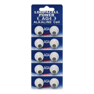 LOOPACELL AG4 LR626 377 SR66 1.5V Alkaline Button Cell Watch Batteries 10 Pk