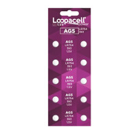 10 Pack LOOPACELL AG5 LR754 393 SR48 1.5 Volt Alkaline Cell Watch Batteries